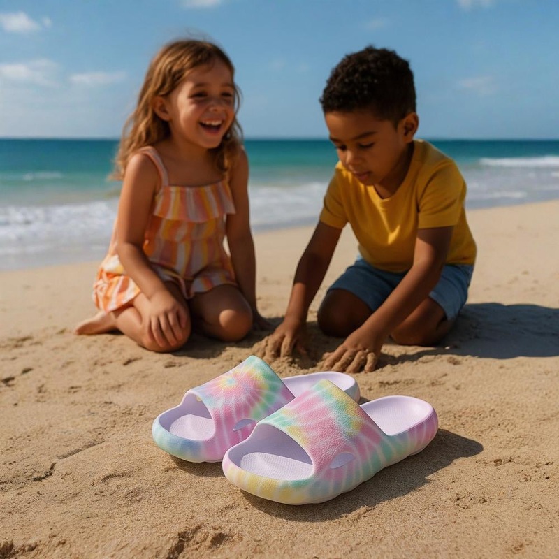 Girls Rubber Slippers  Pastel Tie Dye