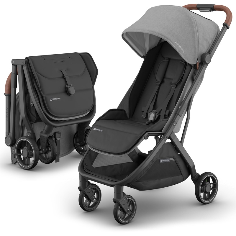 UPPAbaby Minu V3 Compact Stroller – Greyson (Charcoal Melange / Carbon Frame / Saddle Leather)