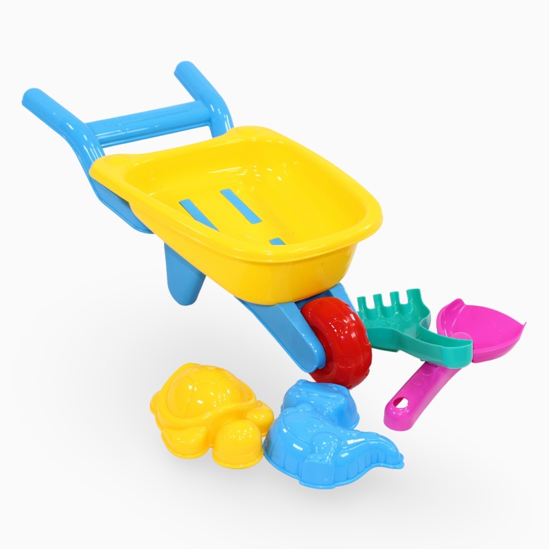 Beach Wheelbarrow Set  Aqua & Yellow