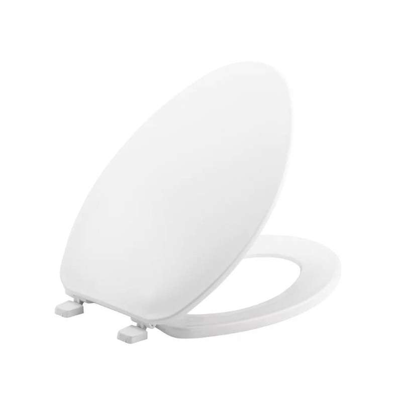 Elongated Plastic Closed Front Toilet Seat – White