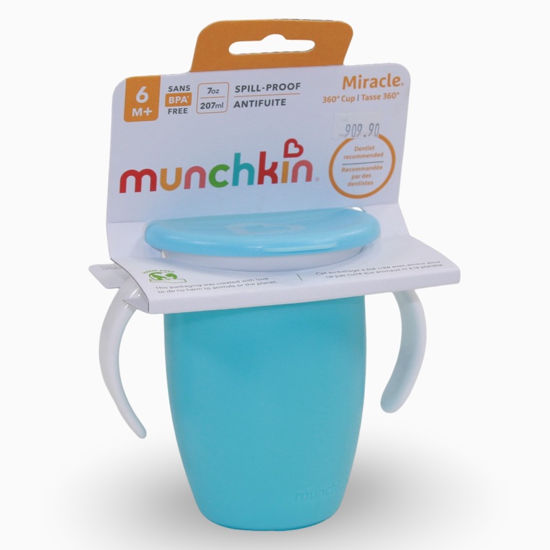 Munchkin Miracle 360 Trainer Cup with Lid 7 oz – Blue 6 months +