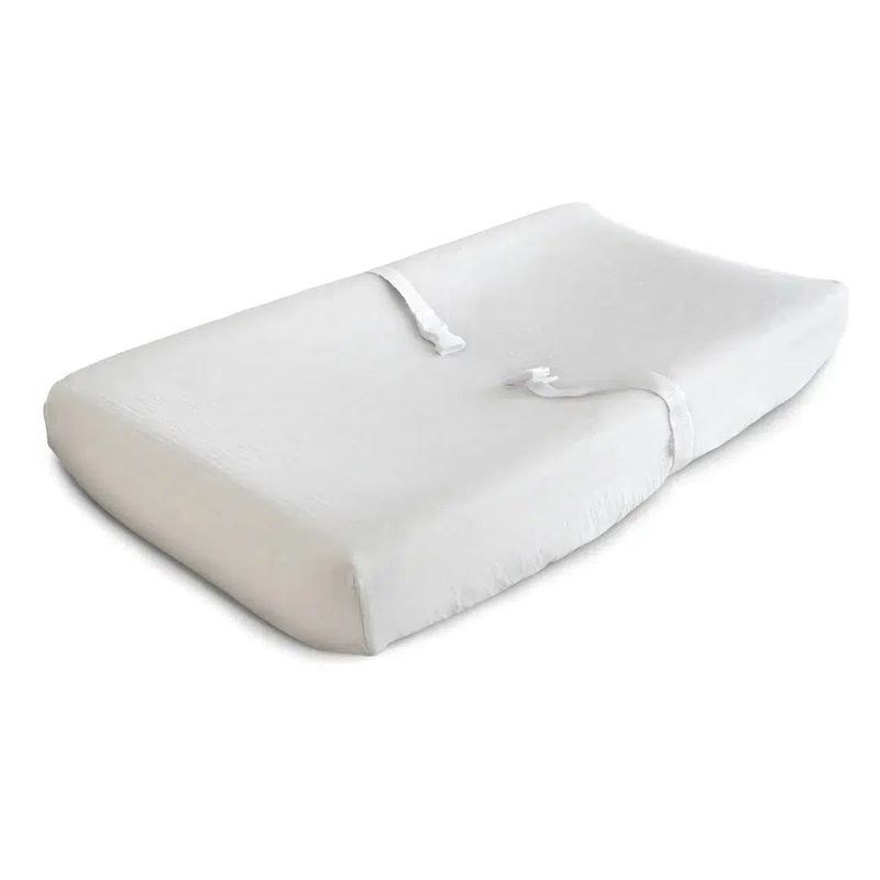 Mushie – Extra Soft Muslin Changing Pad Cover – White