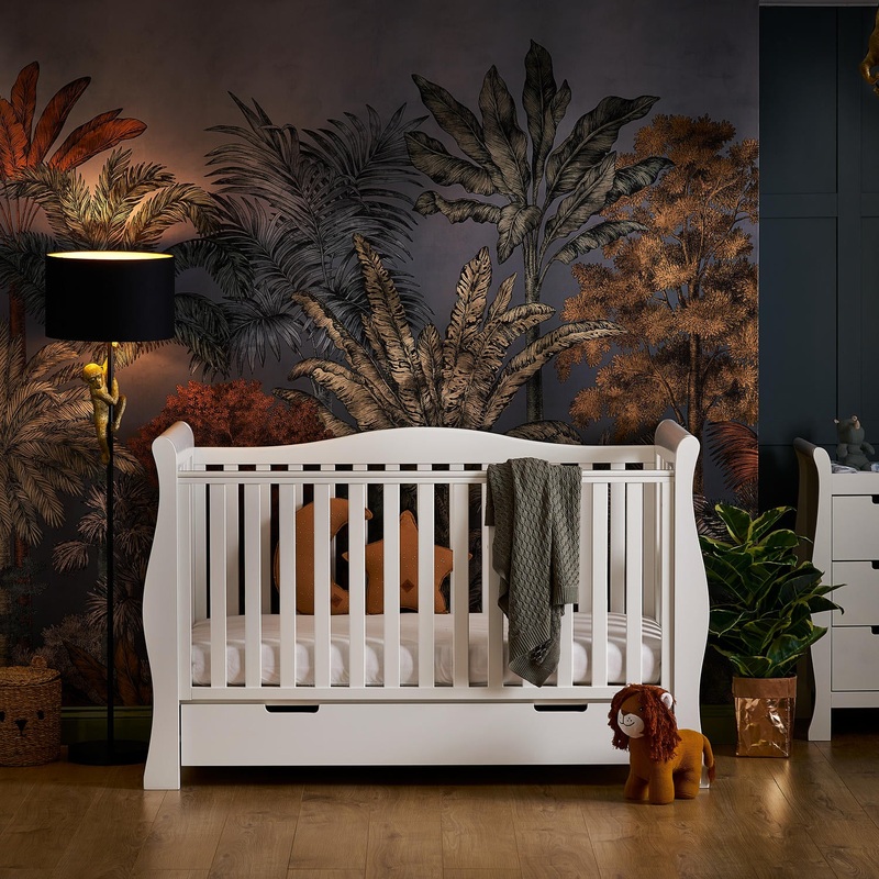 Obaby Stamford Luxe Cot Bed – WHITE