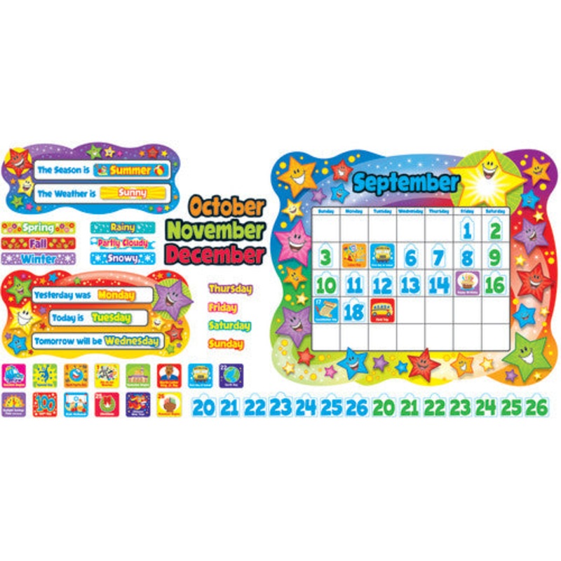 Star Calendar Bulletin Board Set