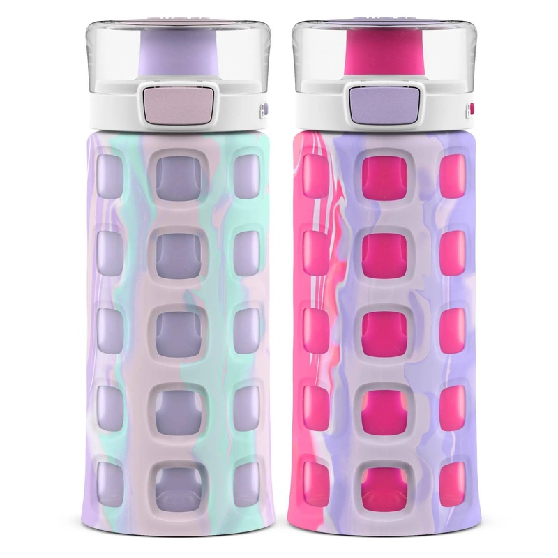 2pk Dash Plastic Kids’ 16oz Water Bottles Pink/Purple