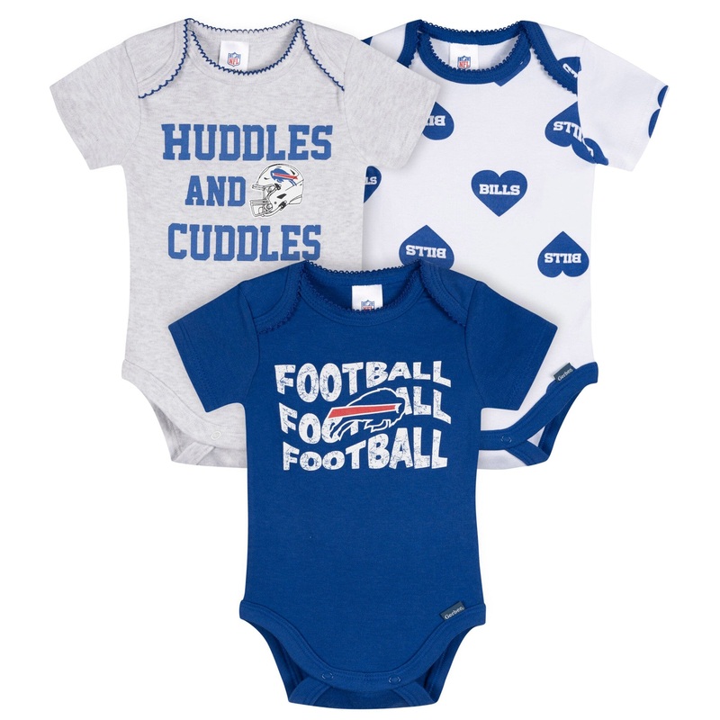 3-Pack Baby Girls Buffalo Bills Bodysuit Set