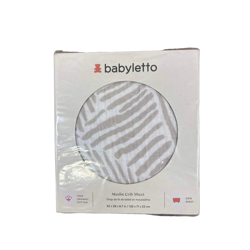 Babyletto Muslin Crib Sheet, Oat Stripe
