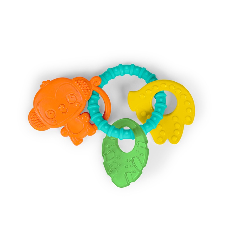 Bright Starts Tropical Chews Silicone Teething Ring – Monkey, Leaf, Banana