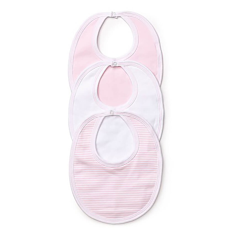 Kissy Kissy 3 Pack Print Bib Set Stripes Pink
