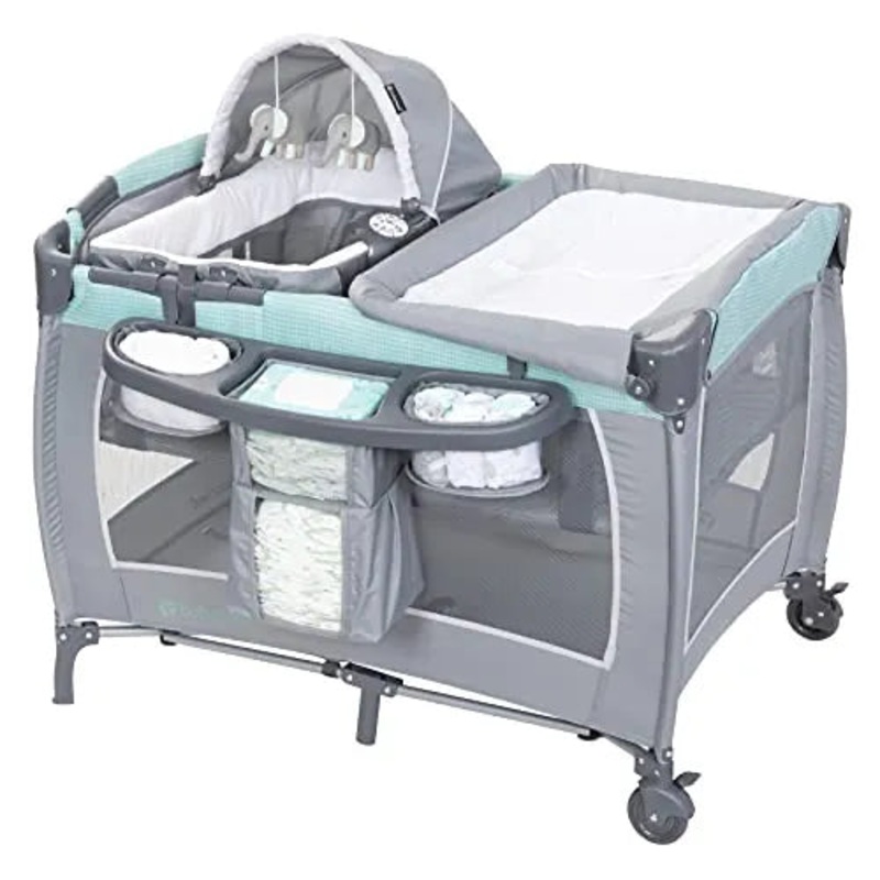 Lil Snooze Deluxe III Nursery Center Playard – Cozy Mint (See Description)