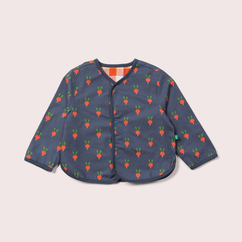 Little Green Radicals – Radical Radish Collarless Reversible Spring Jacket