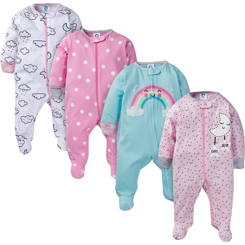 4-Pack Baby Girls Clouds Sleep ‘N Plays