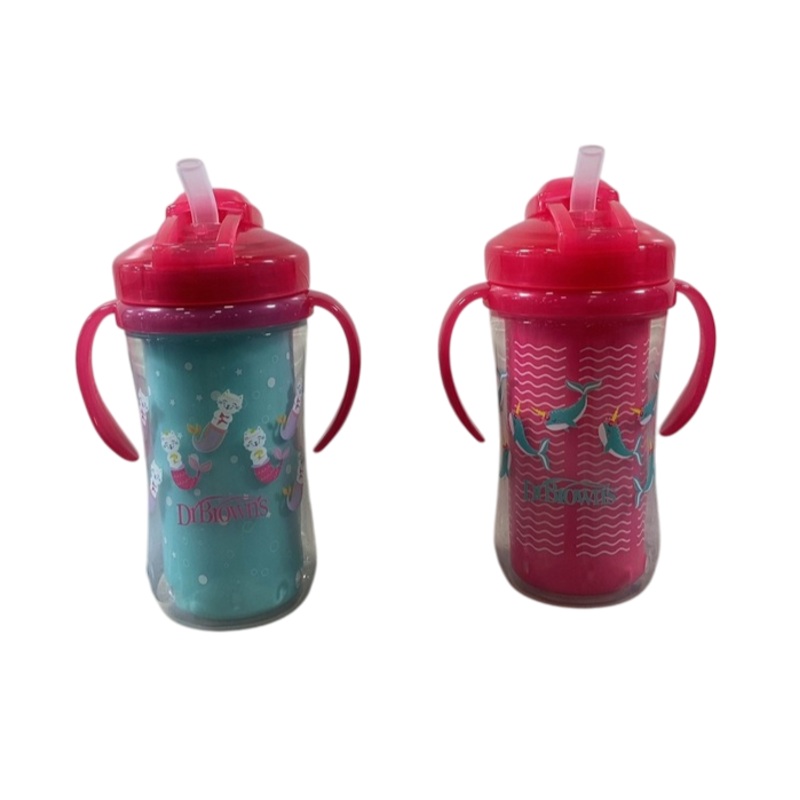 Dr. Brown’s Milestones Insulated Straw Cup, 2 Pack, Pink