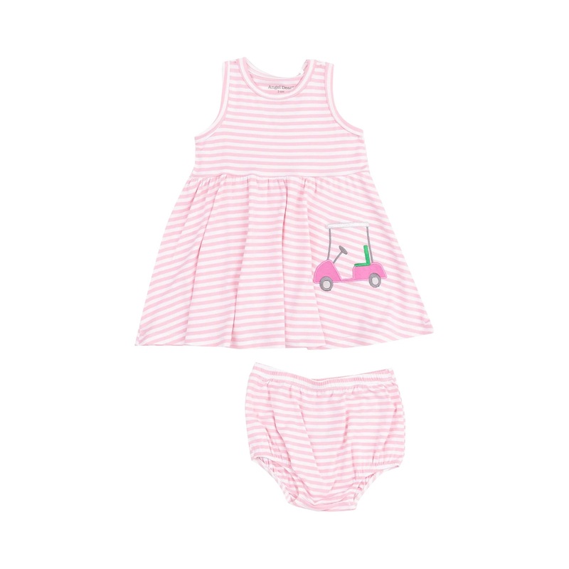 Golf Mini Applique Pink Tank Dress And Bloomer