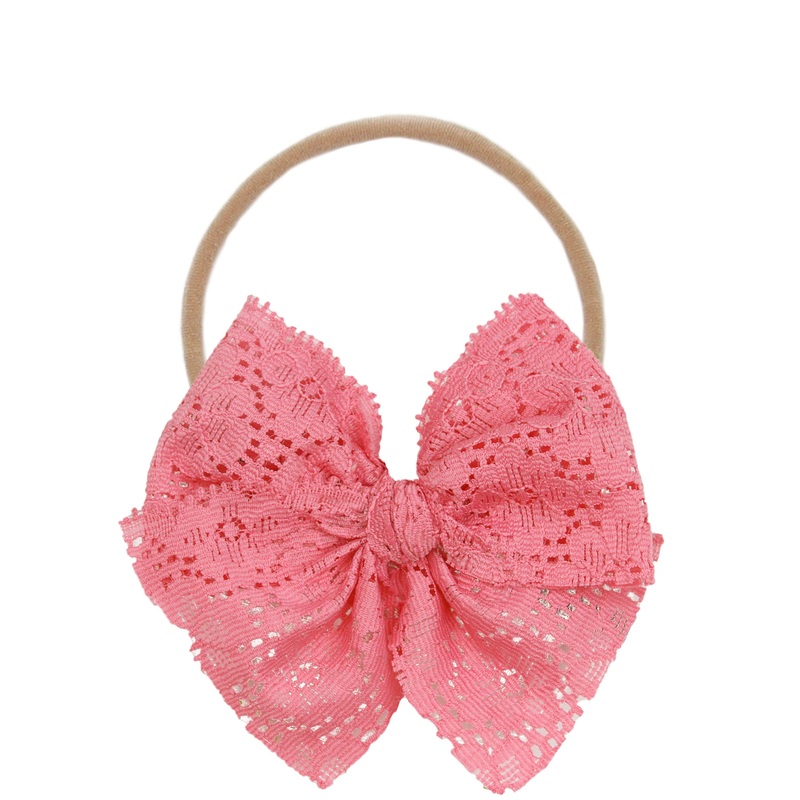 Lace Bow – Taffy Pink Headband