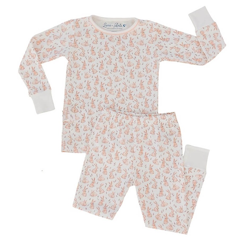 Long Pajamas Bunny Patch Pink