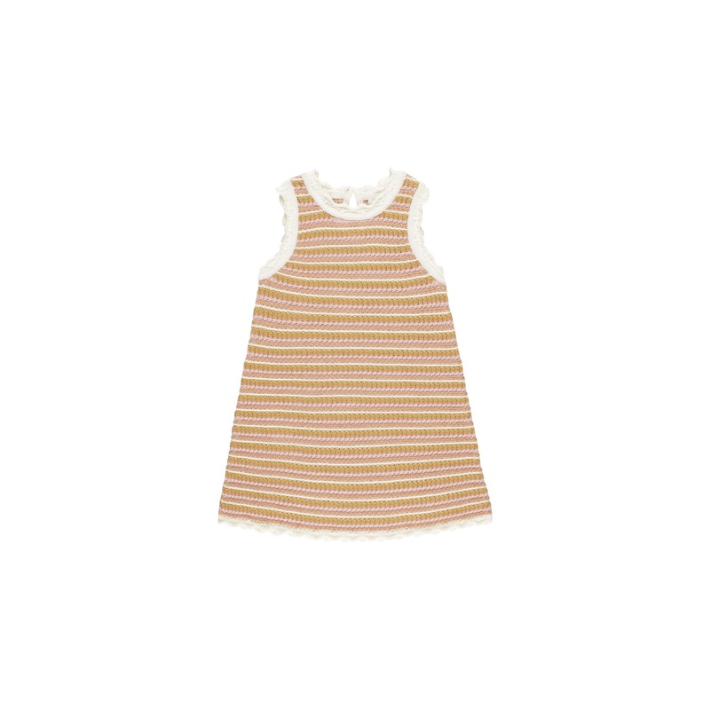 Rylee + Cru Crochet Tank Mini Dress – Pink Stripe