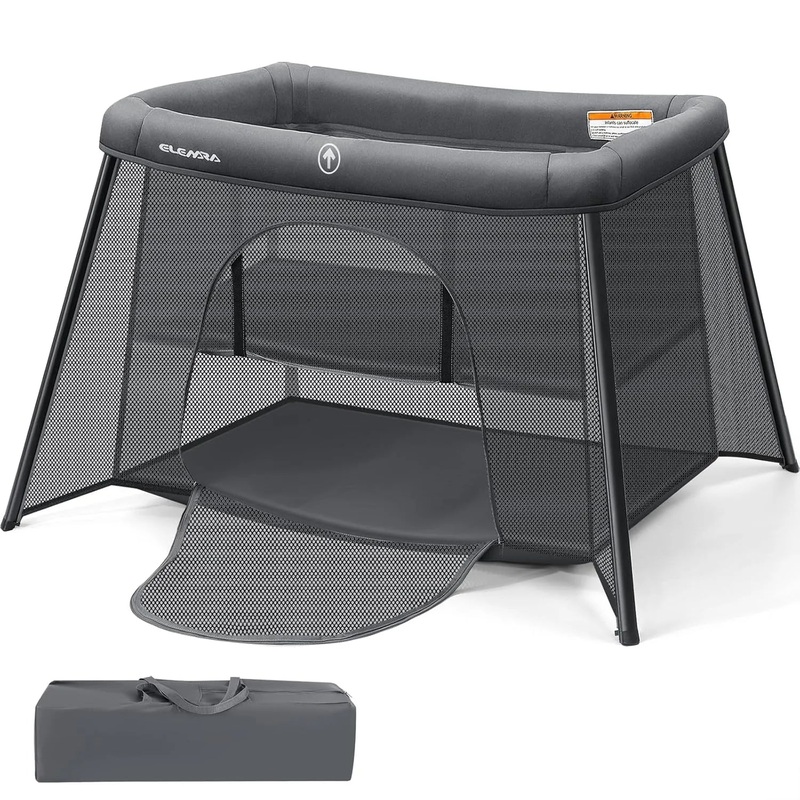 Baby Travel Crib, Dark Gray