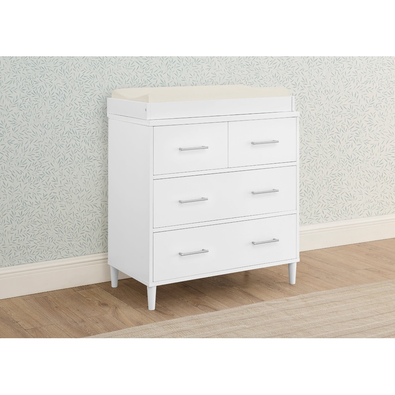 Classic 4 Drawer Dresser with Changing Top and Interlocking Drawers