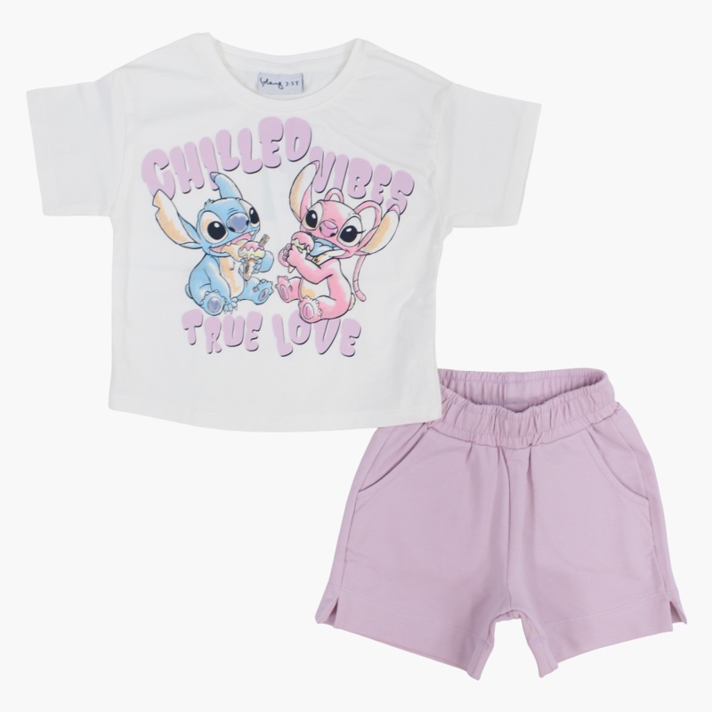 Girls Cotton 2-Piece Outfit Set – CHILLED VIBES Print