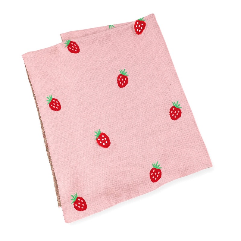 Jacquard Baby Blanket 3D Strawberry