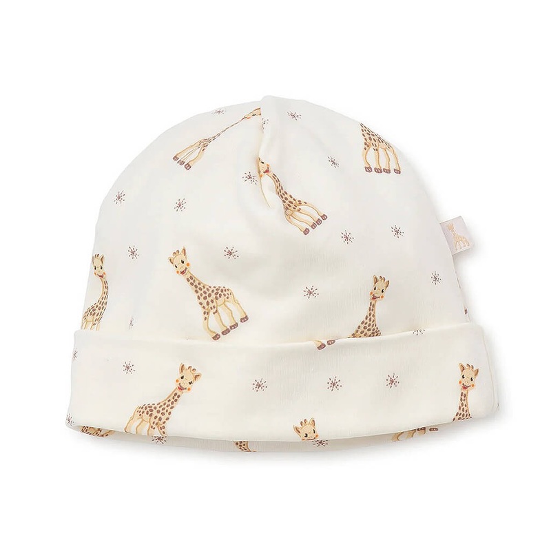 Kissy Kissy Print Hat Sophie La Girafe Ecru