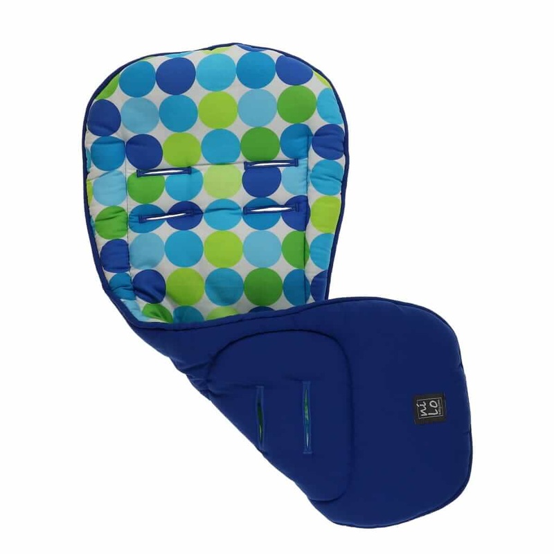 Long Stroller Mat Big Dots Blue/Green