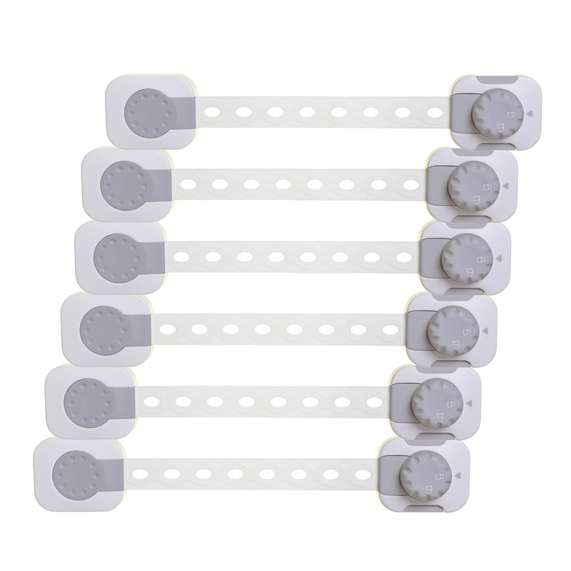 Twist N Lock Multi-Purpose Adjusta-Latch- 6 pack, White / Grey