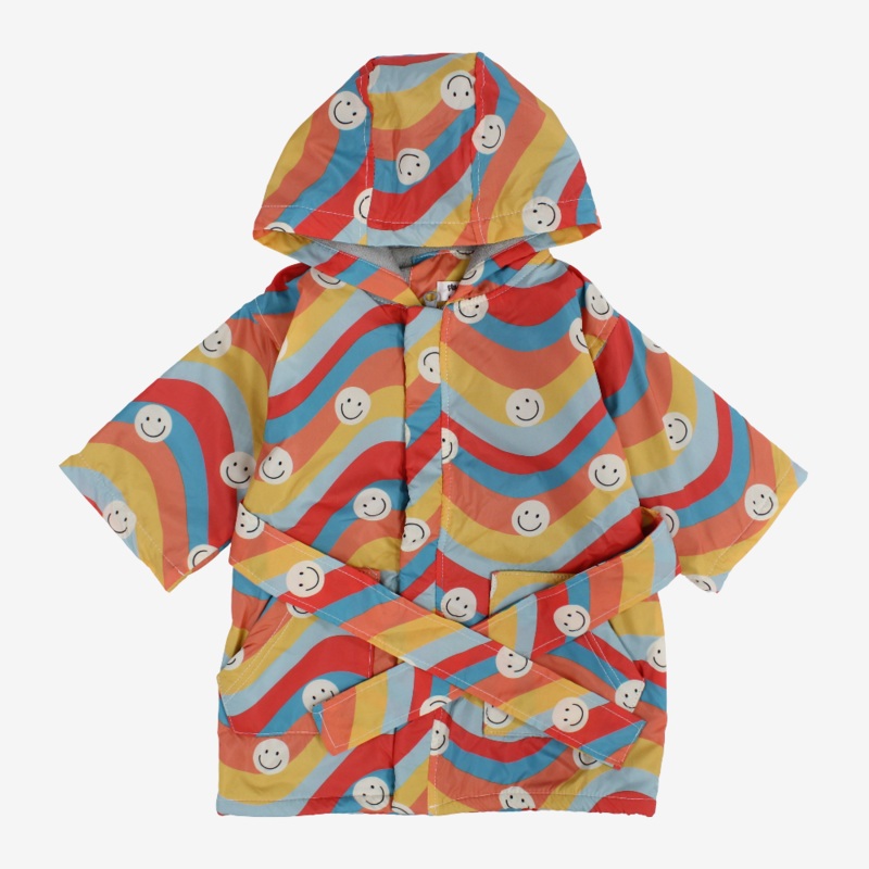 Unisex Baby Waterproof Swim Robe  Multicolored with Smiley Faces