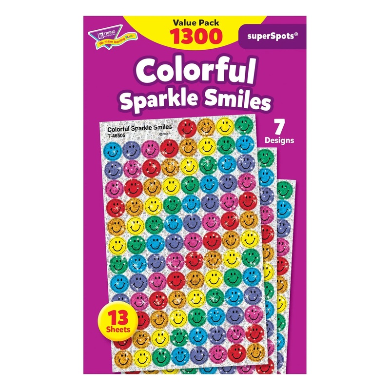 Colorful Sparkle Smiles superSpots Stickers Value Pack