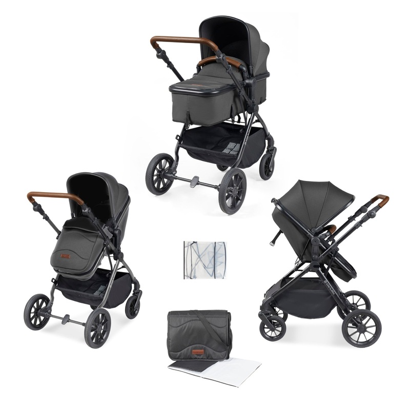 Ickle Bubba – Cosmo 2 in 1 Pushchair Set – Graphite/Tan