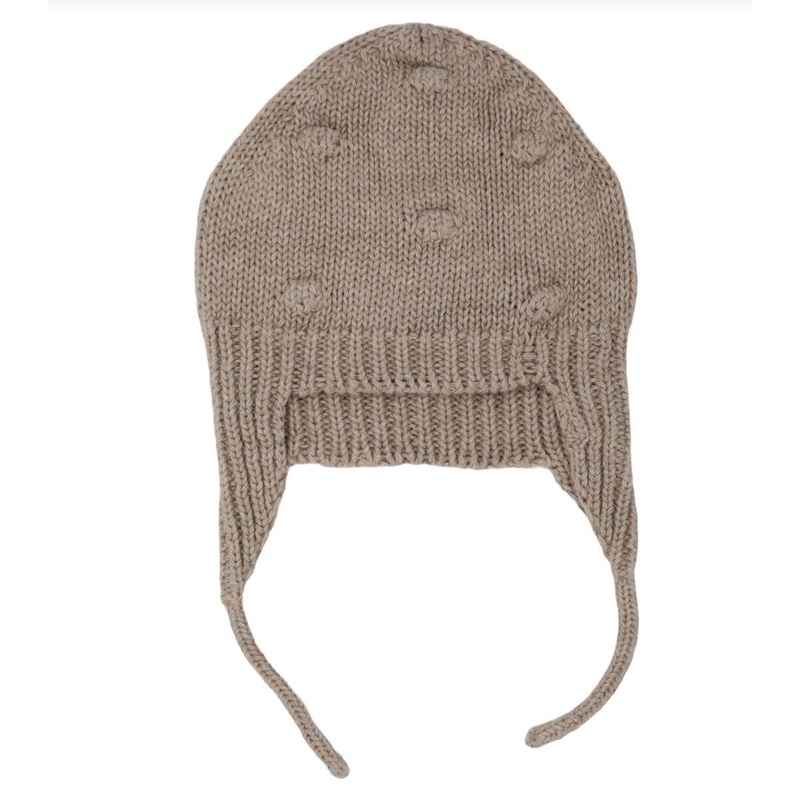 Li + Me – Knit Pom Pom Trapper Hat – Toasted