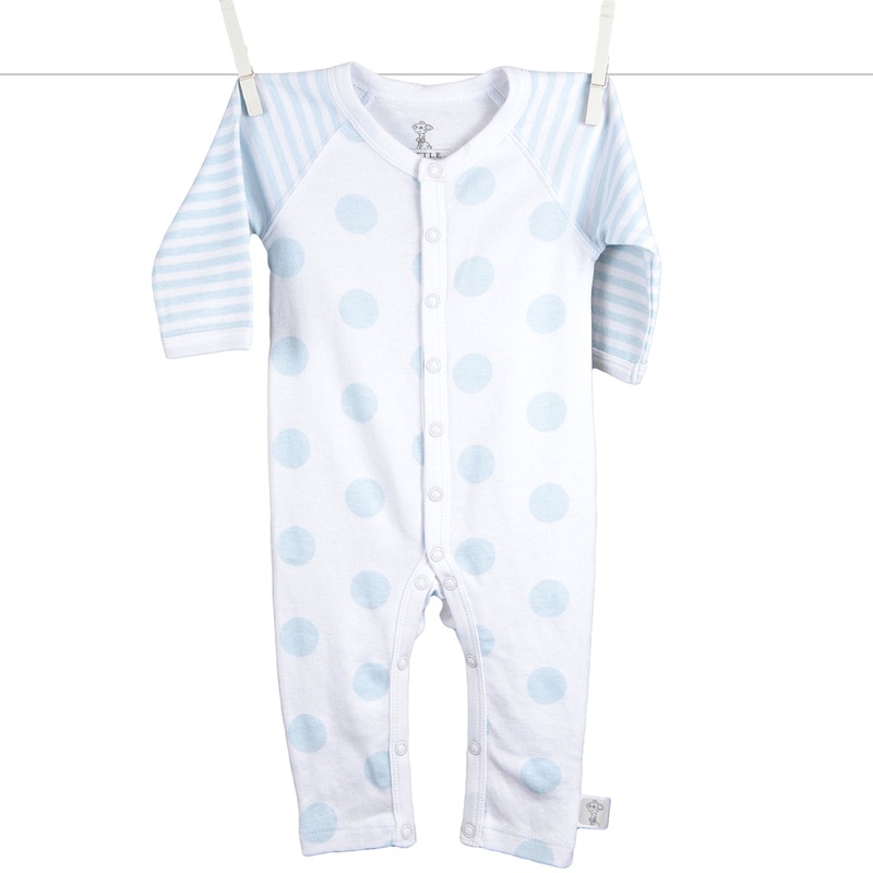 Little Giraffe Lollipop Henley Romper in Blue – 3 to 6 Months