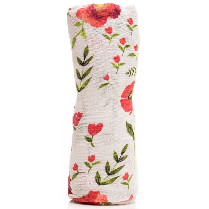 Little Unicorn Cotton Muslin Swaddle – Summer Poppy