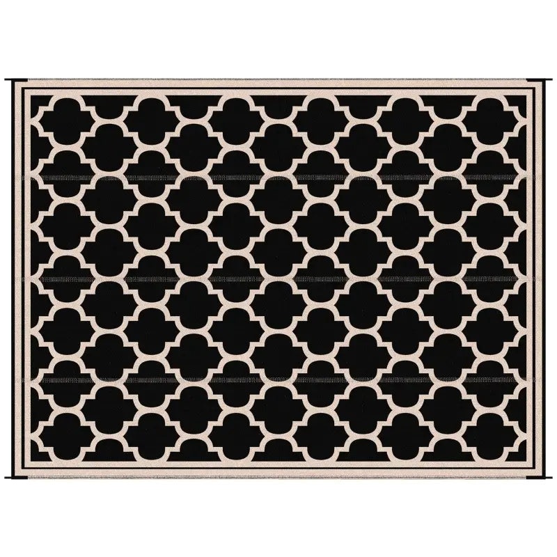 Outsunny 9′ x 12′ Modern Outdoor Rug, Plastic, Reversible and Folding Rug
