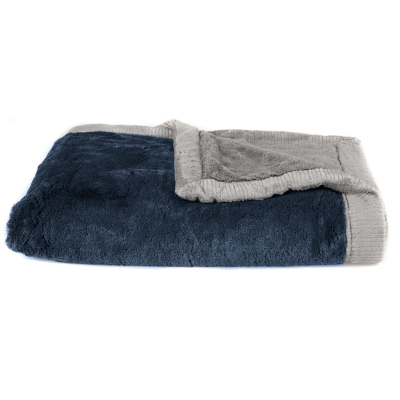 Saranoni Lush/Lush Receiving Blanket – Navy/Gray