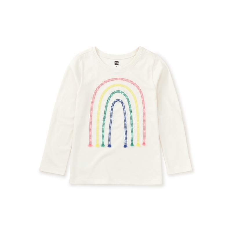 Tea Collection Embroidered Rainbow Tee