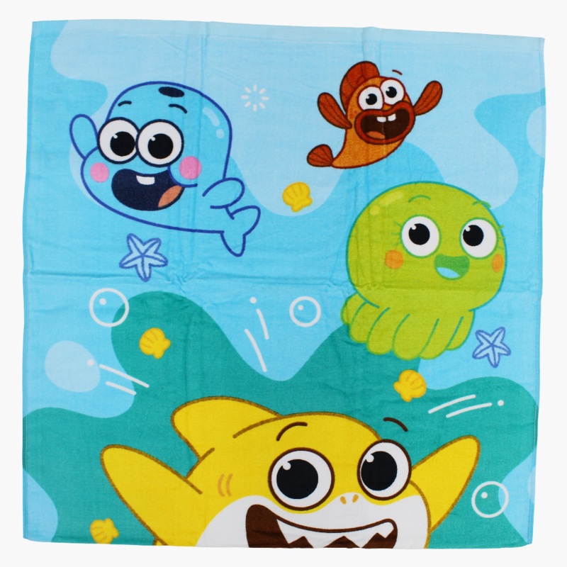 Unisex Beach Towel  Aqua with Baby Shark Print (70×140 cm)