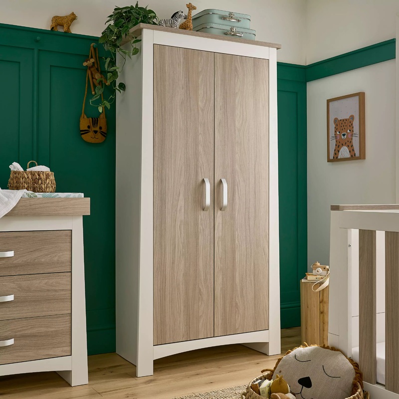 CuddleCo – Ada 3 Piece Nursery Furniture Set – White & Ash