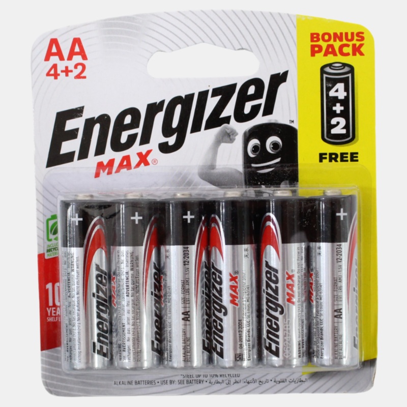 Energizer MAX AA Batteries – Pack of 6 (1.5V)