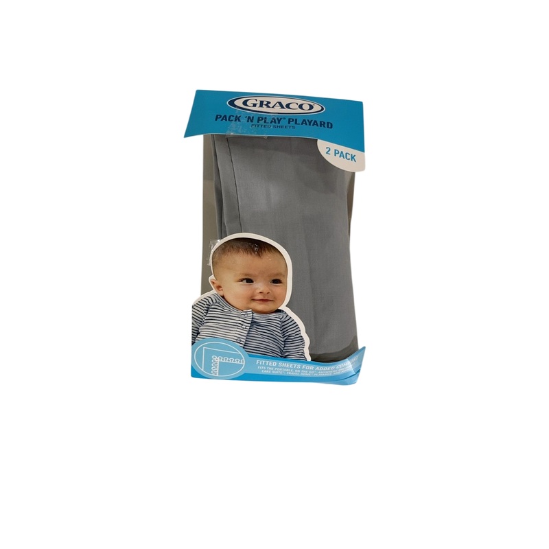 Graco Pack ‘n Play Fitted Sheet 2 Pack, Dark Grey/Pale Grey
