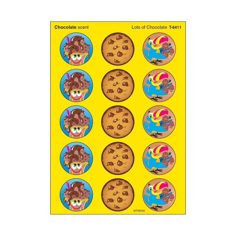Lots of Chocolate, Chocolate scent Scratch ‘n Sniff Stinky Stickers  Large Round