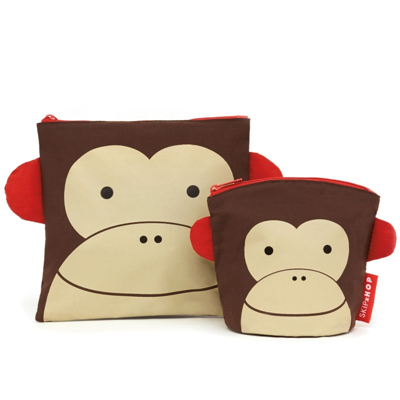 Skip Hop Zoo Reusable Sandwich & Snack Bag Set – Monkey
