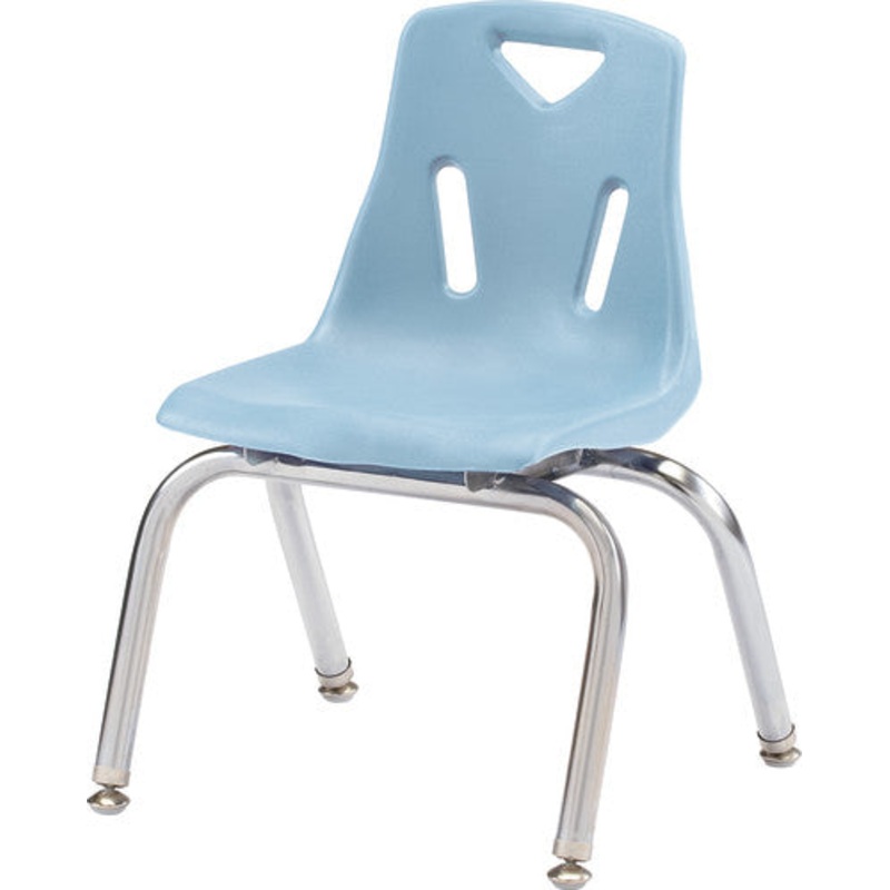 Berries Stacking Chair with Chrome-Plated Legs – 12″ Ht – Coastal Blue