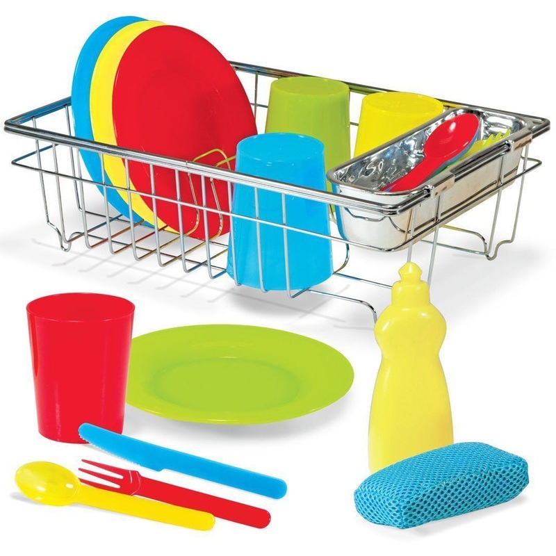 Melissa & Doug Let’s Play House! Wash & Dry Dish Set