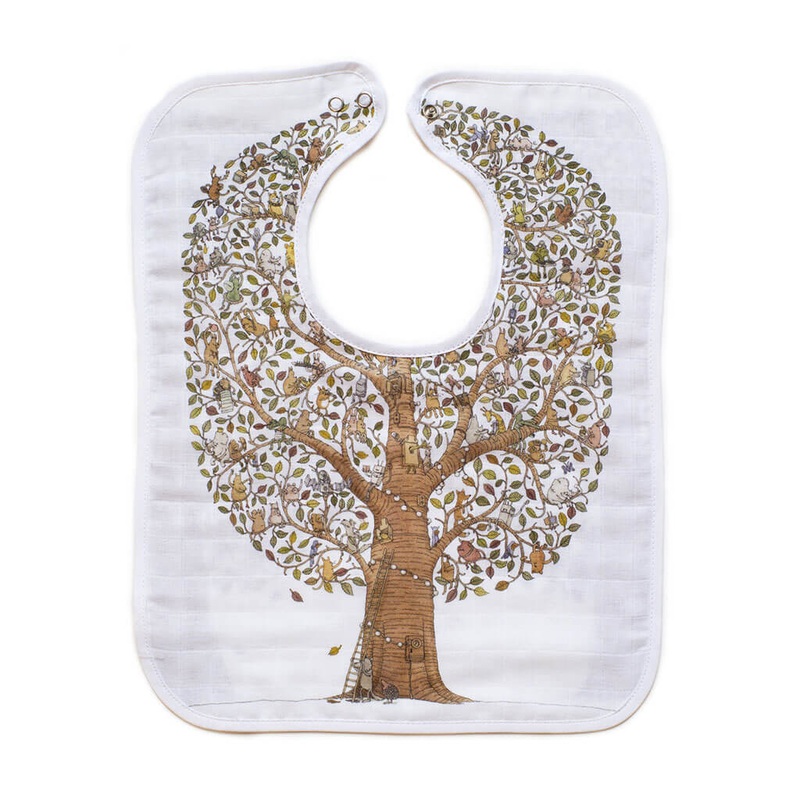 Organic Cotton Large Bib Friends and Family Tree
