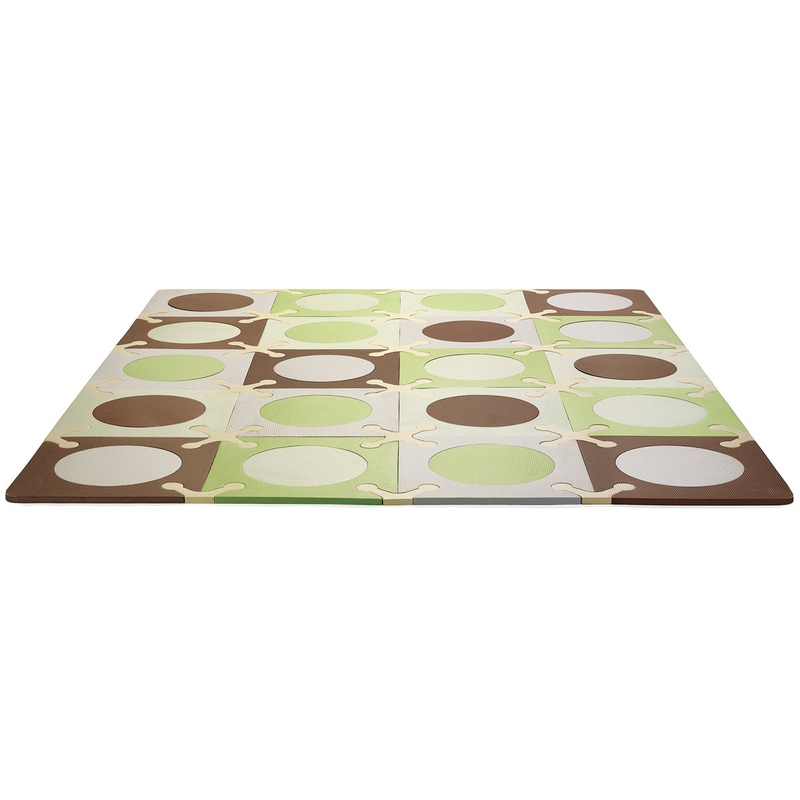Skip Hop Playspot Interlocking Foam Tiles – Green/Brown