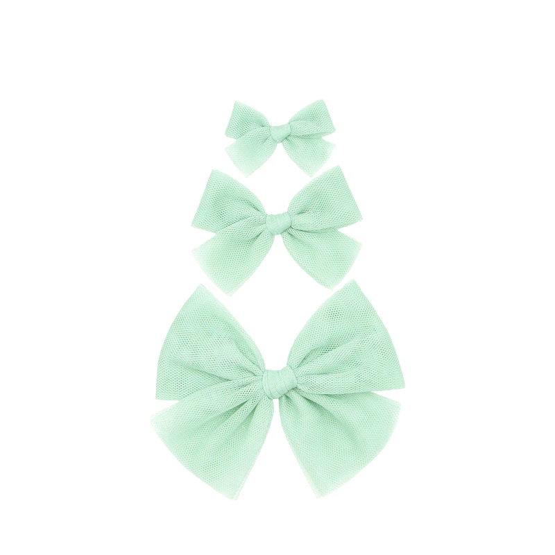Tulle Bow – Pistachio Clip