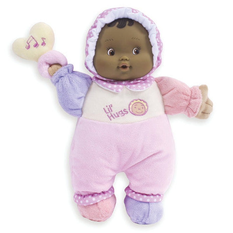 12″ Lil Hugs, Baby’s First Soft Doll (Vinyl Face) in Pastel Outfits w/Rattle, Hispanic