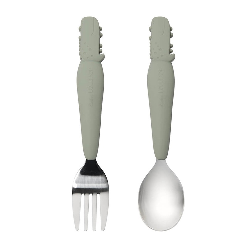 Kids Spoon and Fork Set Alligator